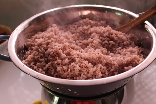 strain the rice