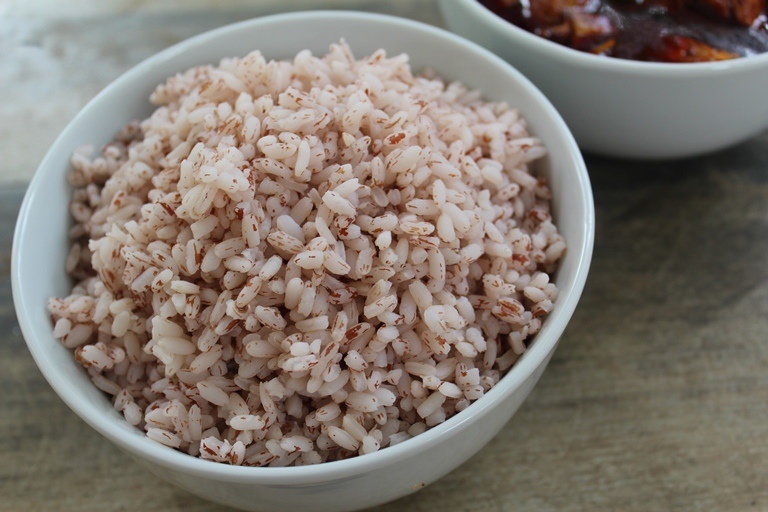 red rice is cooked by draining method