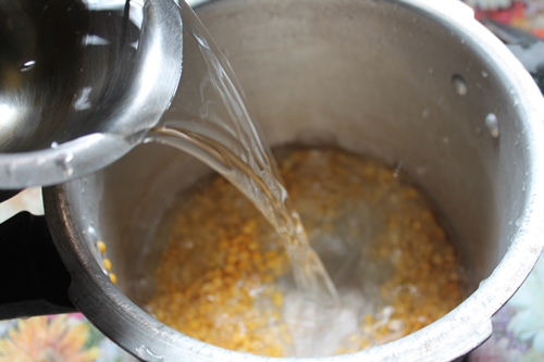 add water to cook dal