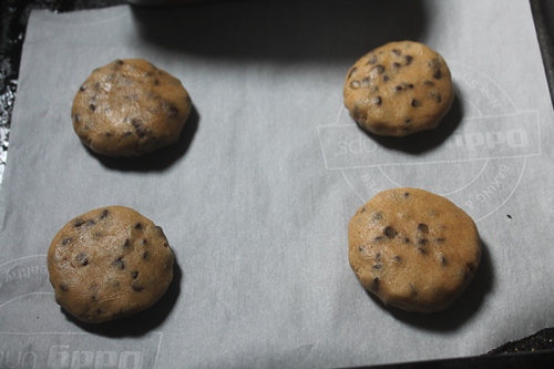 cookies on baking tray