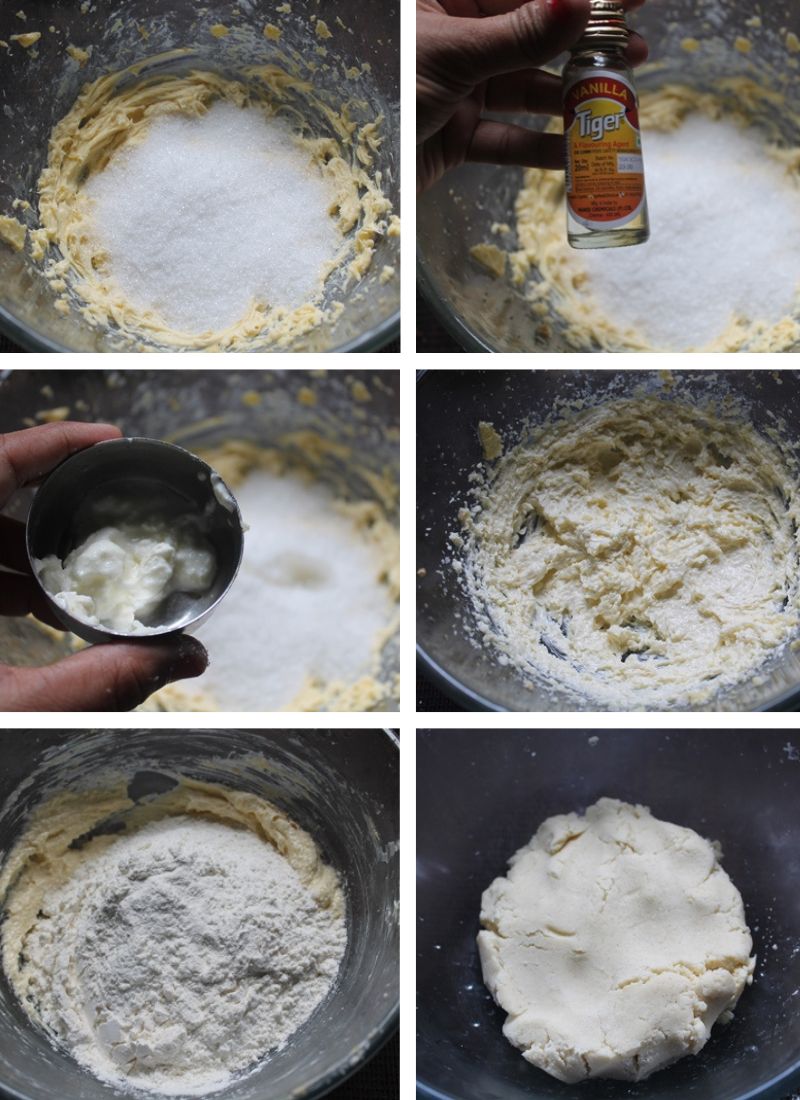 making of eggless sugar cookie dough