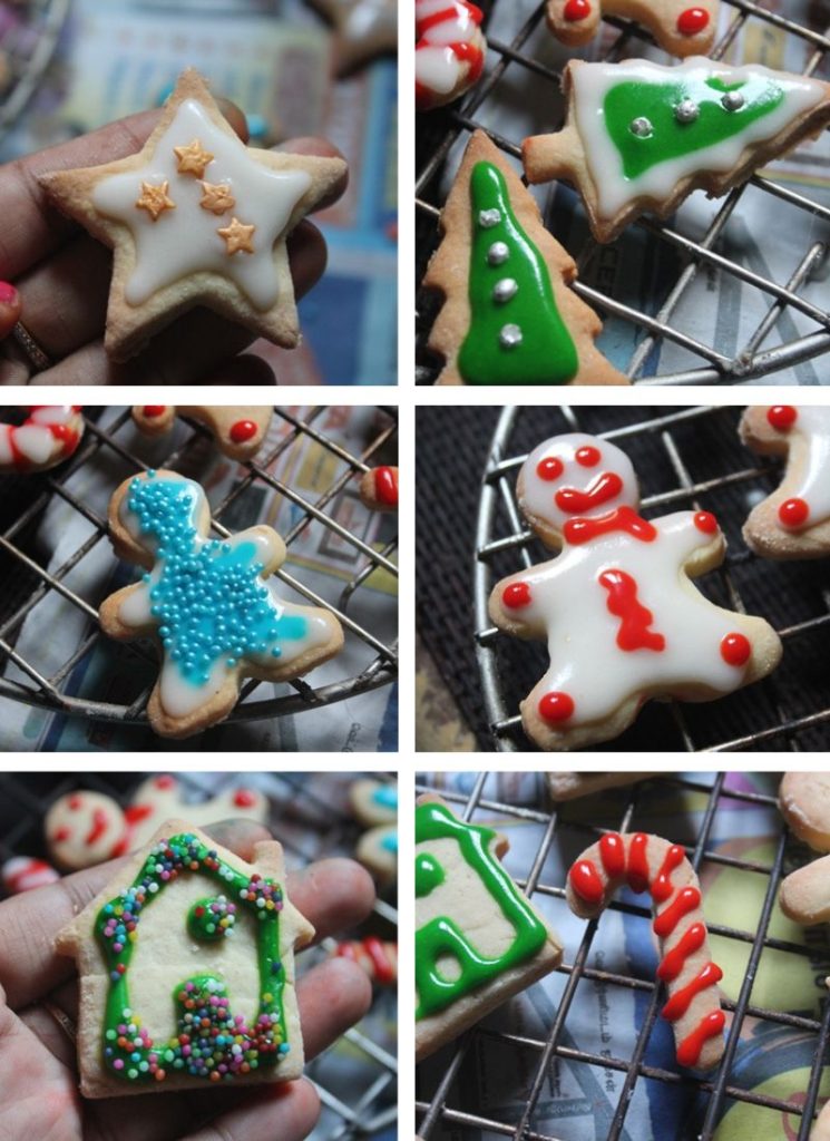 sugar cookies decorated with royal icing