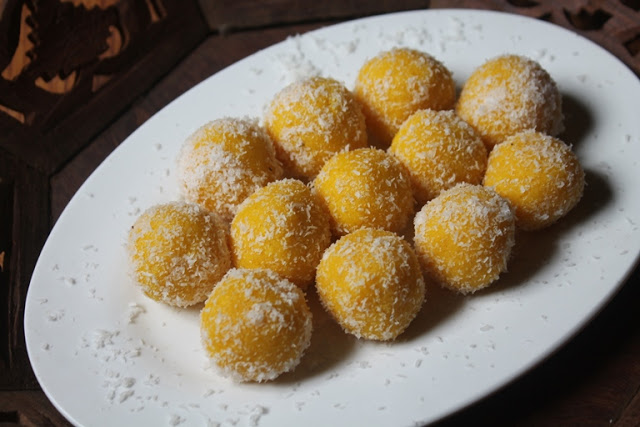 khoya coconut ladoos ready to serve