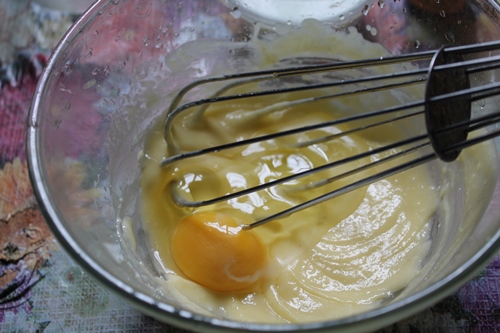 add egg to butter mix