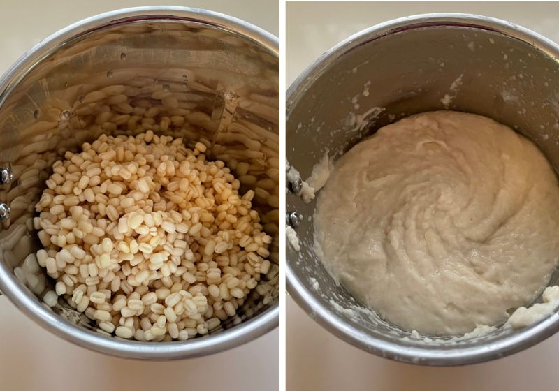 grind medu vada batter in a blender