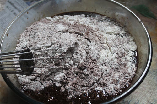 add dry ingredients to the batter