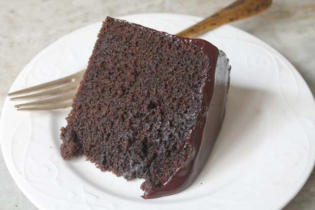 a slice of mud cake