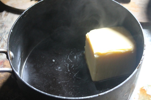 add in butter for making Chocolate Mud Cake