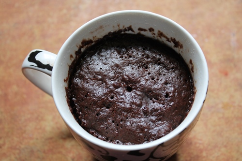 microwave mug cake ready to cook