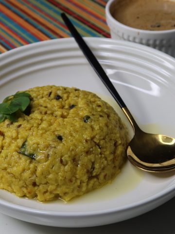 Ven Pongal Recipe  Khara Pongal    Ghee Pongal Recipe - 83