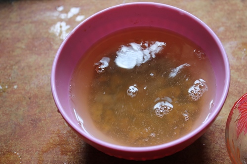 add warm water and mix