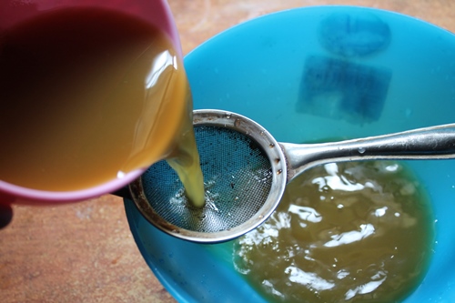 strain jaggery water