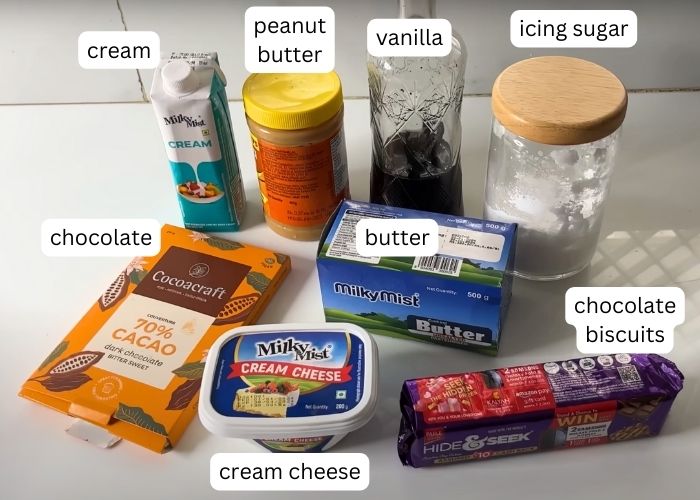 ingredients for Peanut Butter Cheesecake