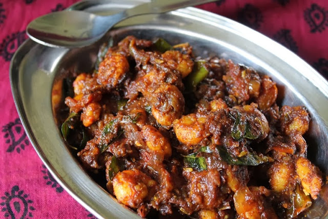 prawn masala made and served in a bowl