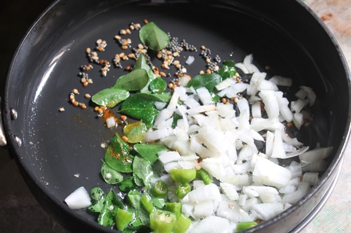 add onions and chillies to oil