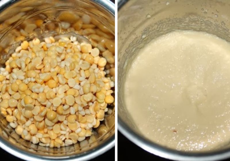 take soaked dal in blender and grind