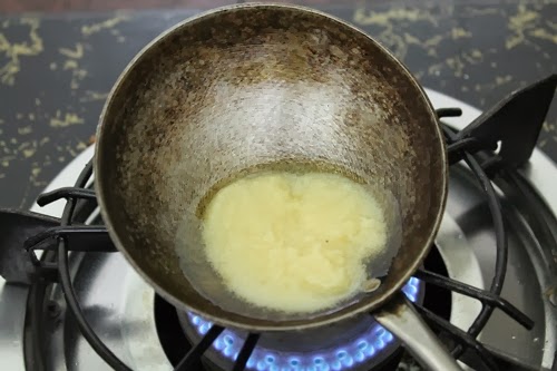heat ghee in a pan