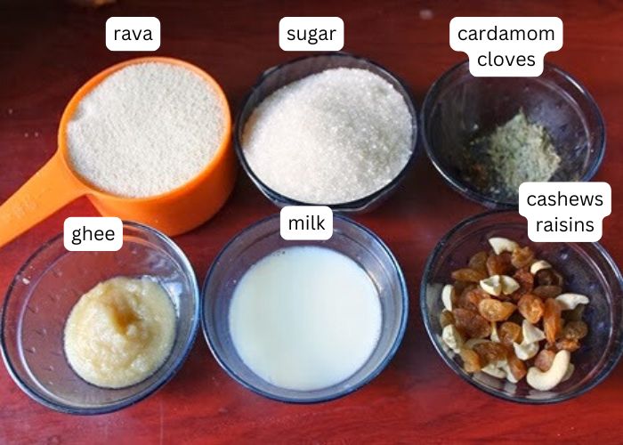 ingredients for Rava Laddu Recipe (Rava Ladoo)