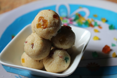 rava ladoo made with condensed milk