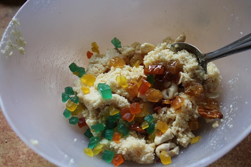 add dried fruits and nuts