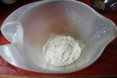 take rice flour in a bowl