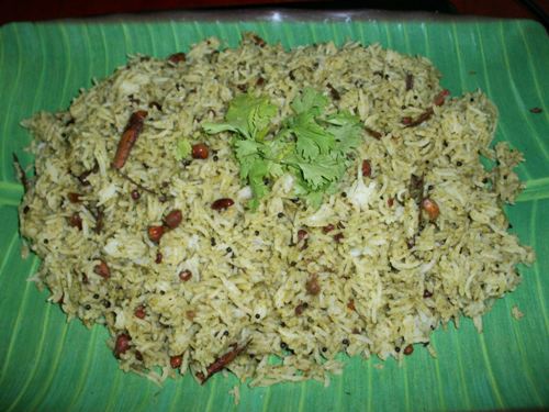 coriander rice | kothamalli sadam | cilantro rice ready
