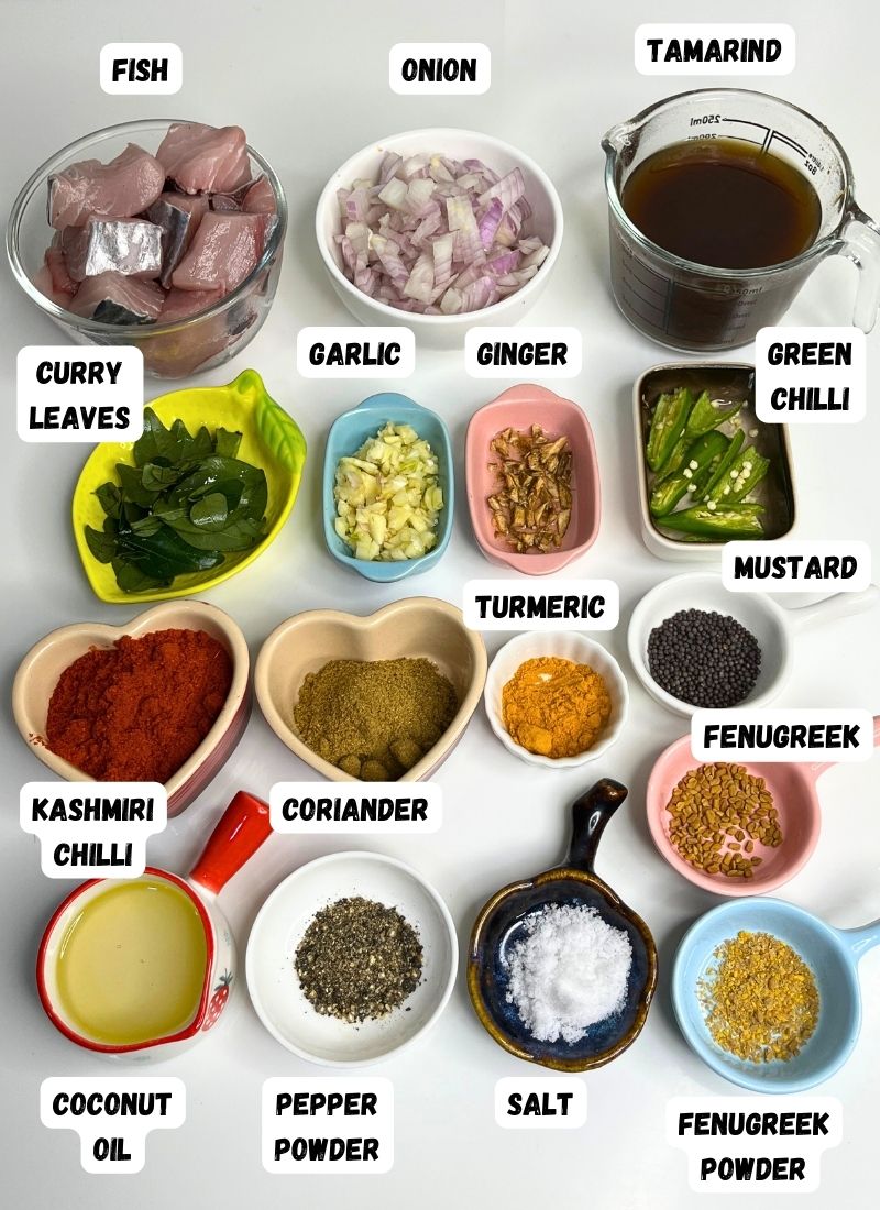 ingredients for making meen curry 