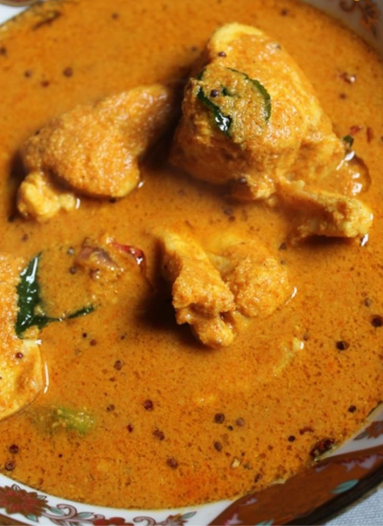 close shot of malabar fish curry recipe