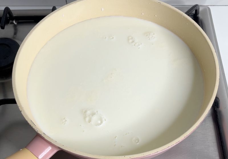 take milk in a pan