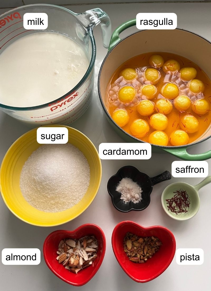 ingredients for making rasmalai
