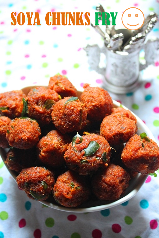 soya chunks fry with ketchup