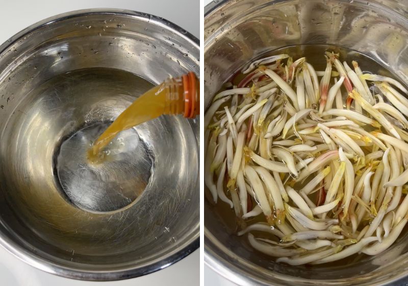 soak the florets in vinegar water solution