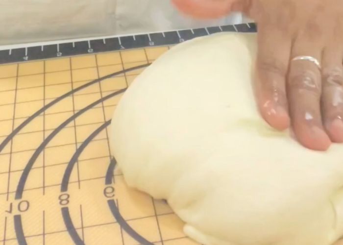 place dough in silipat and remove the air