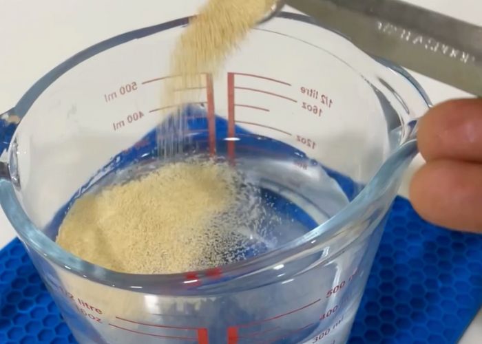 add yeast over warm water