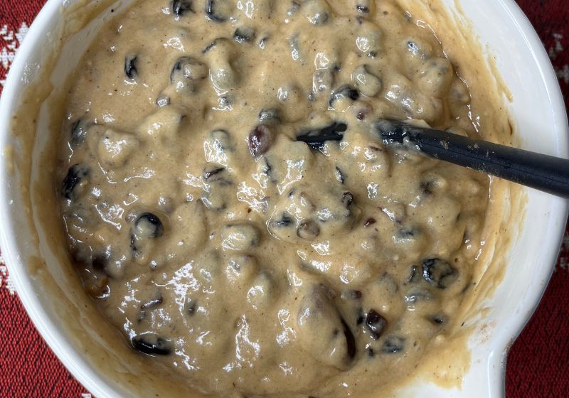 dried fruit cake batter