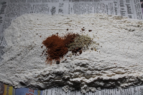 mix spices with flour
