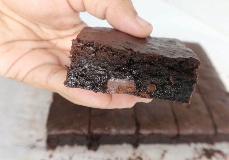 fudgy brownies close look