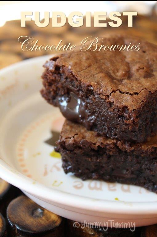 moist texture of the brownies shown