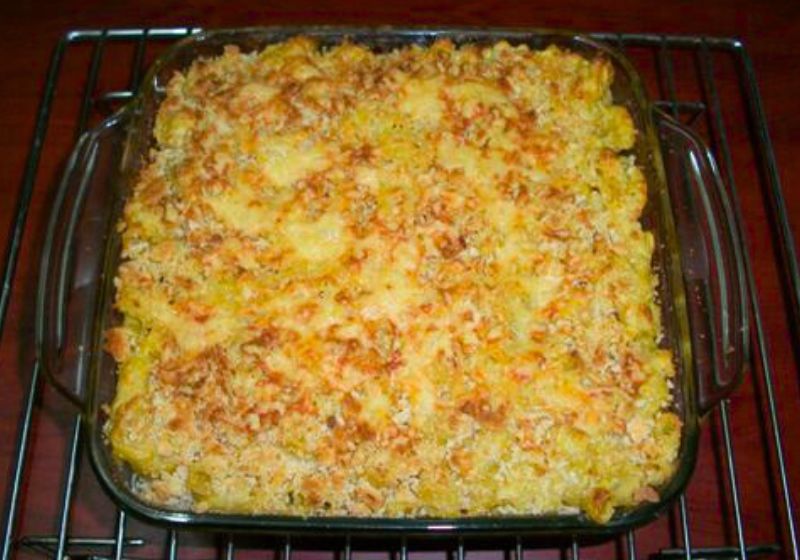baked mac and cheese ready to enjoy