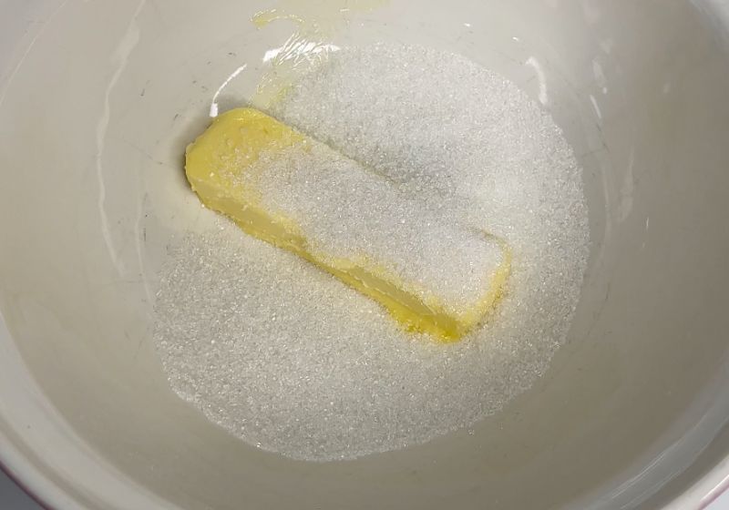 take butter sugar in a bowl