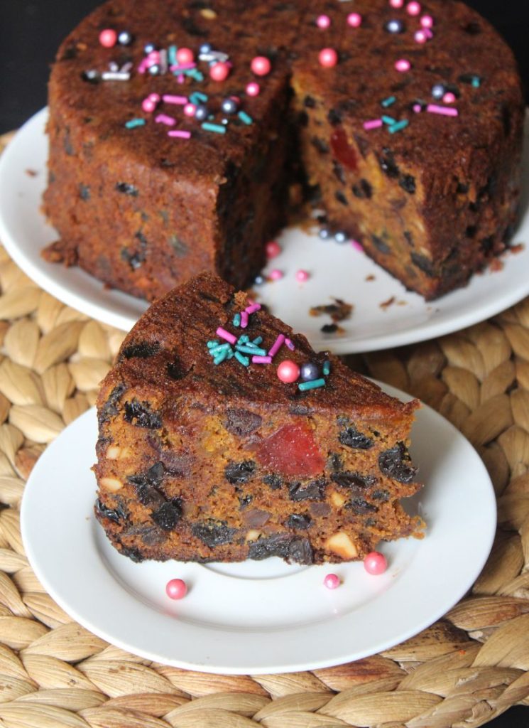 close up of plum cake