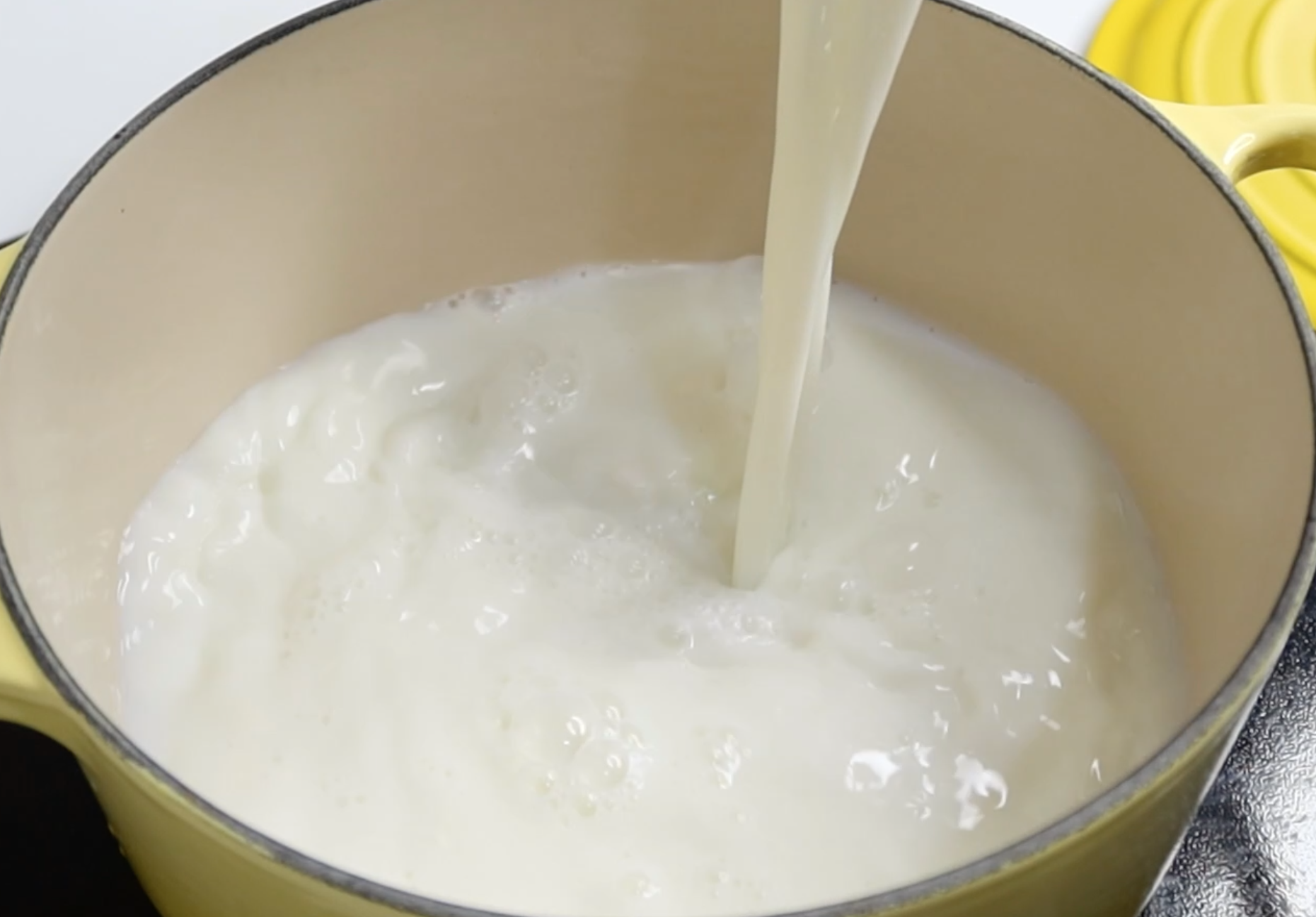 heat milk in a pot