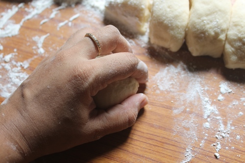 shape dough into balls