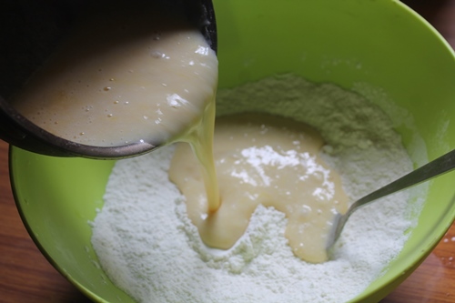 pour yeast mixture
