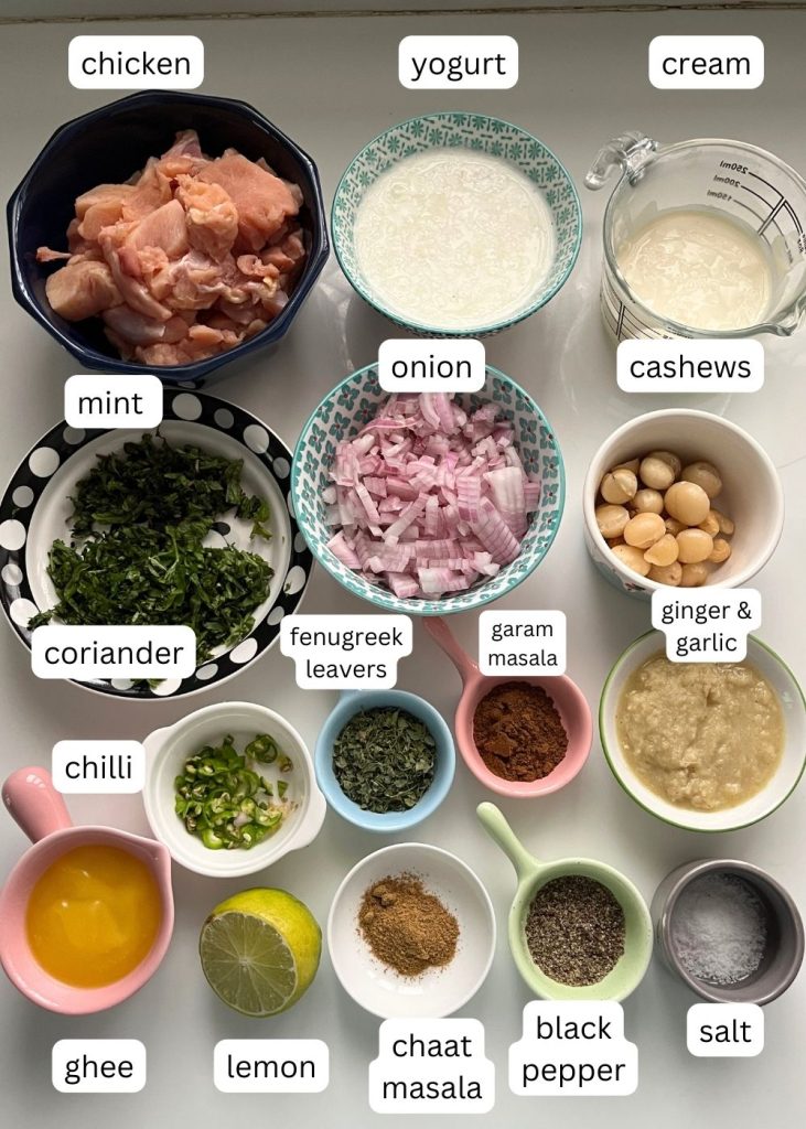 ingredients for making afghani chicken