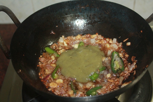 add in green chilli sauce and mix well