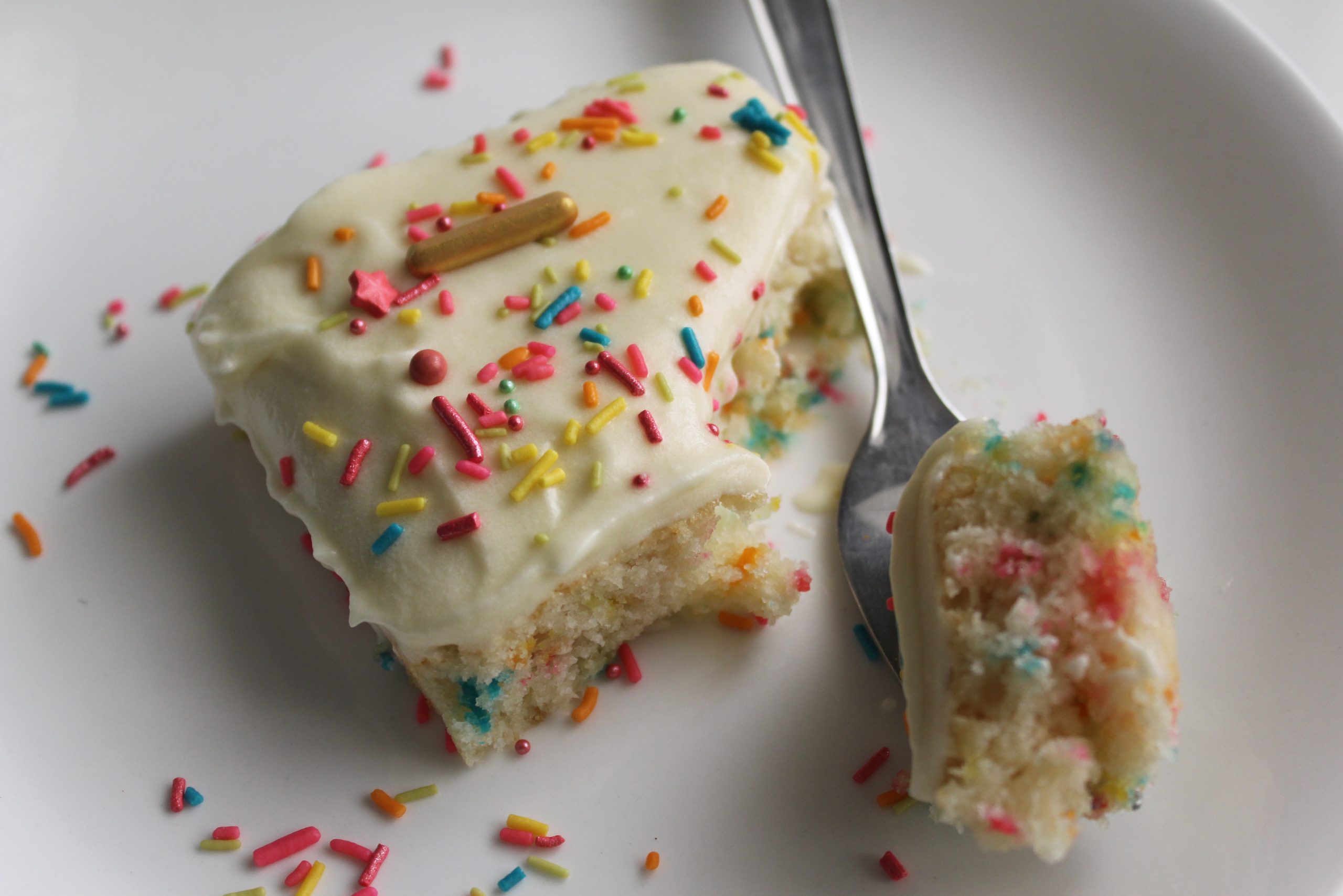 8x8 Classic Vanilla Sheet Cake Recipe - The Sugar Coated Cottage