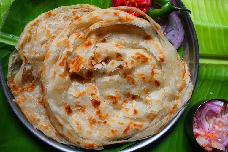 parotta with flaky layers 