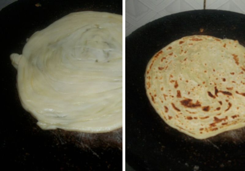 cook paratha on both sides