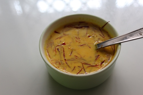 steep saffron in warm milk